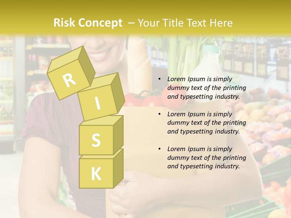 Holding Grocery Bags PowerPoint Template