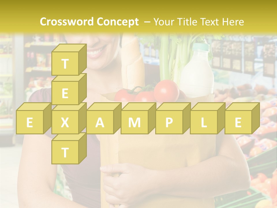 Holding Grocery Bags PowerPoint Template