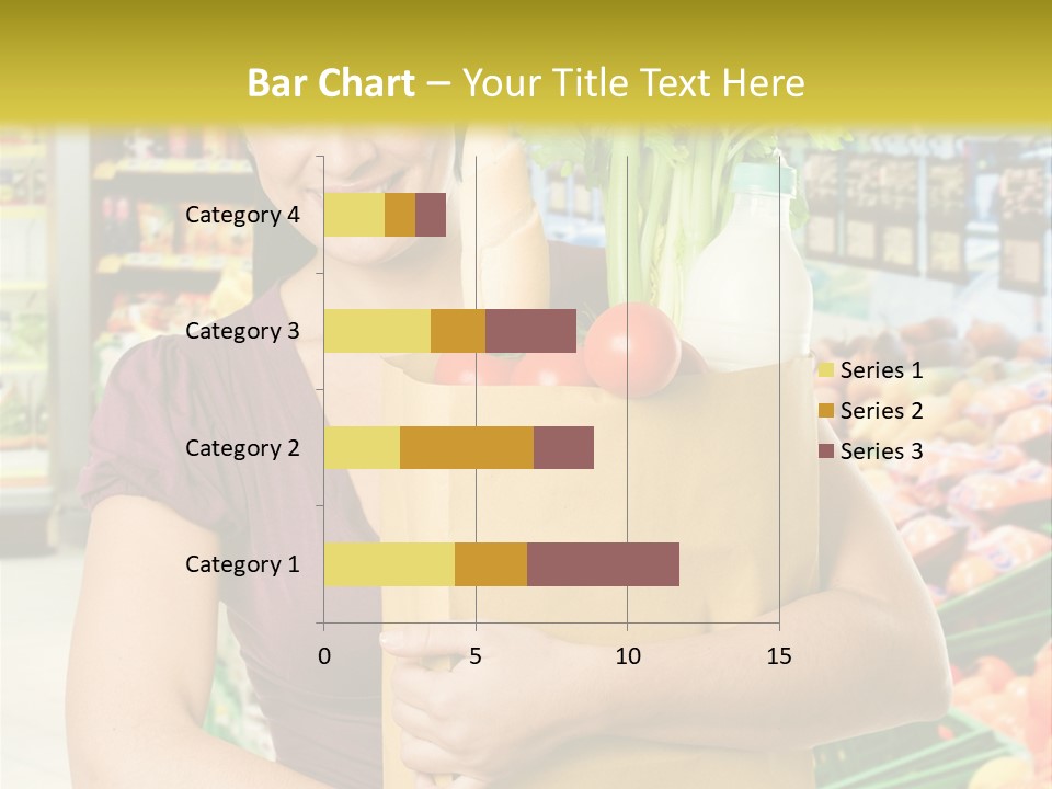 Holding Grocery Bags PowerPoint Template