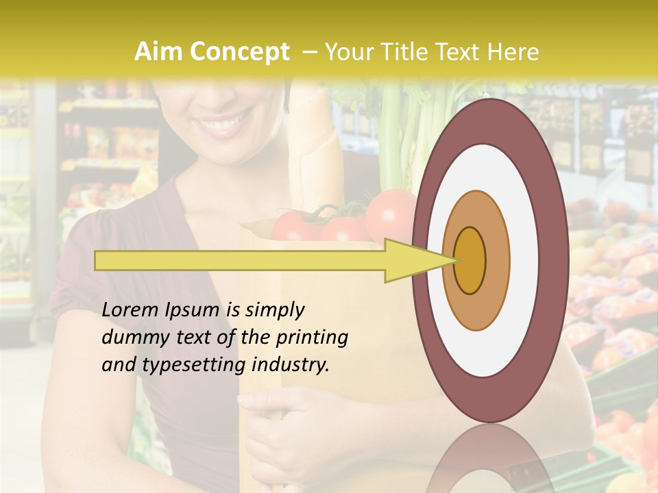 Holding Grocery Bags PowerPoint Template