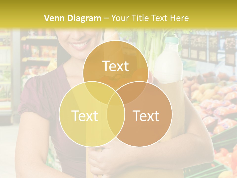 Holding Grocery Bags PowerPoint Template