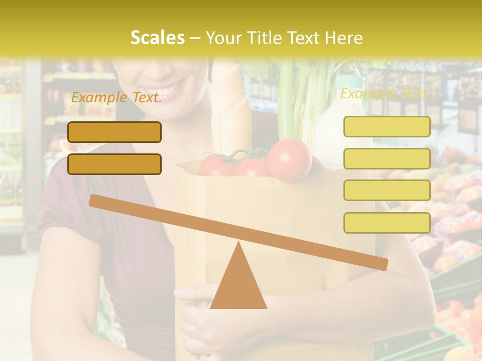 Holding Grocery Bags PowerPoint Template
