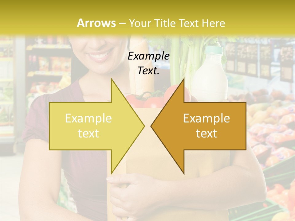 Holding Grocery Bags PowerPoint Template