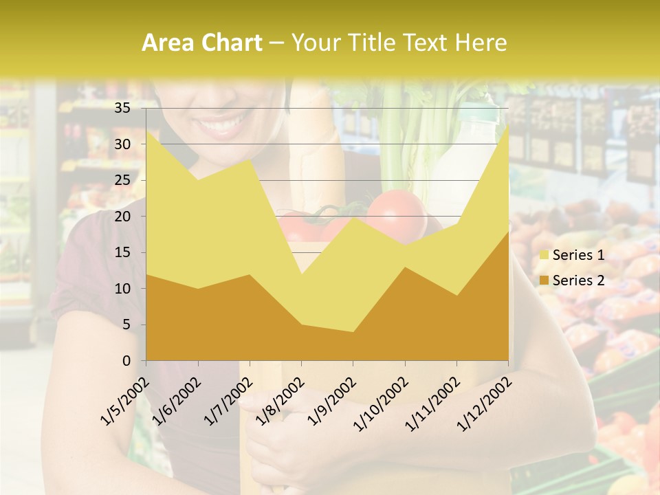 Holding Grocery Bags PowerPoint Template