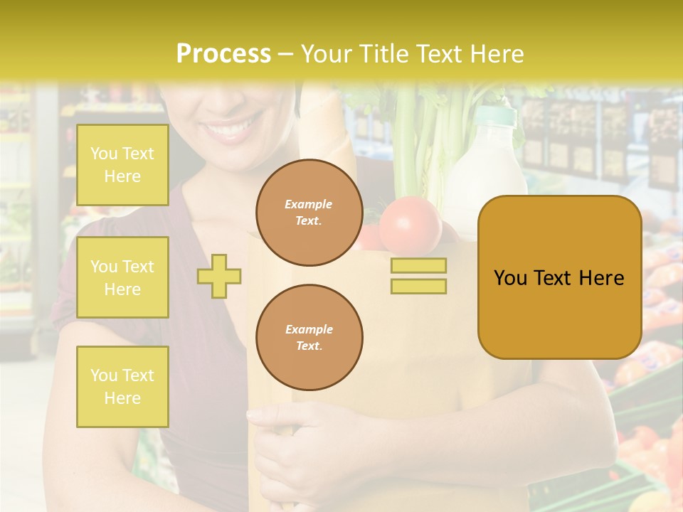 Holding Grocery Bags PowerPoint Template