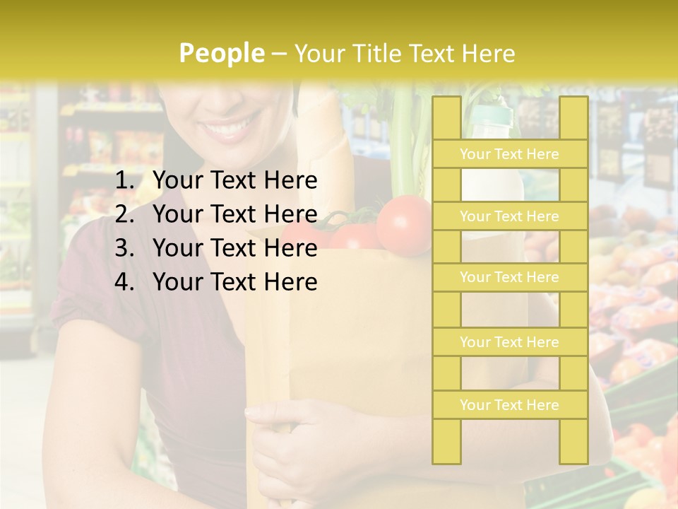 Holding Grocery Bags PowerPoint Template