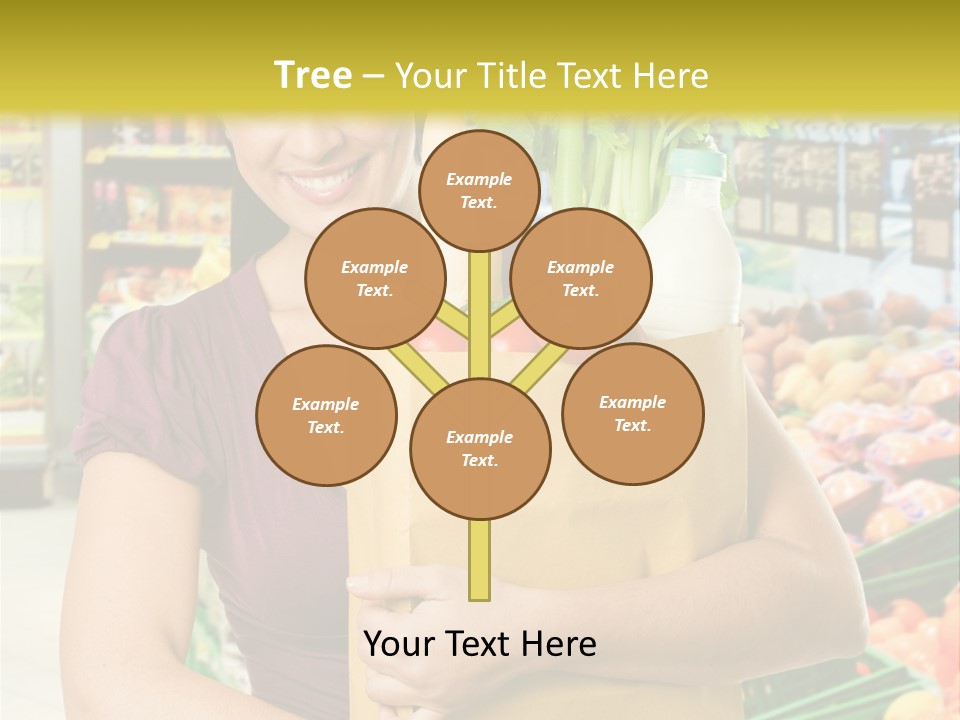 Holding Grocery Bags PowerPoint Template