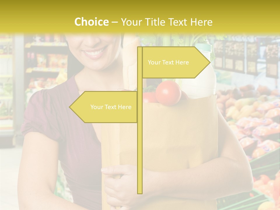Holding Grocery Bags PowerPoint Template