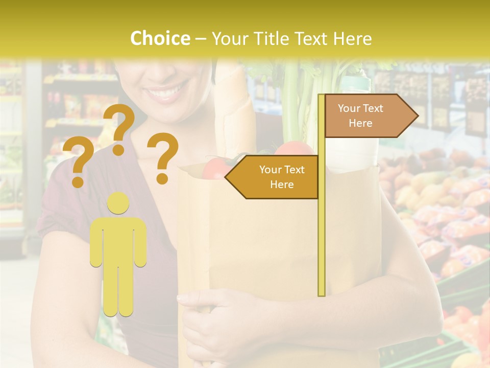 Holding Grocery Bags PowerPoint Template