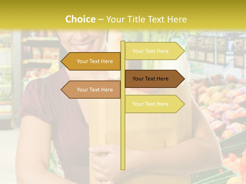 Holding Grocery Bags PowerPoint Template