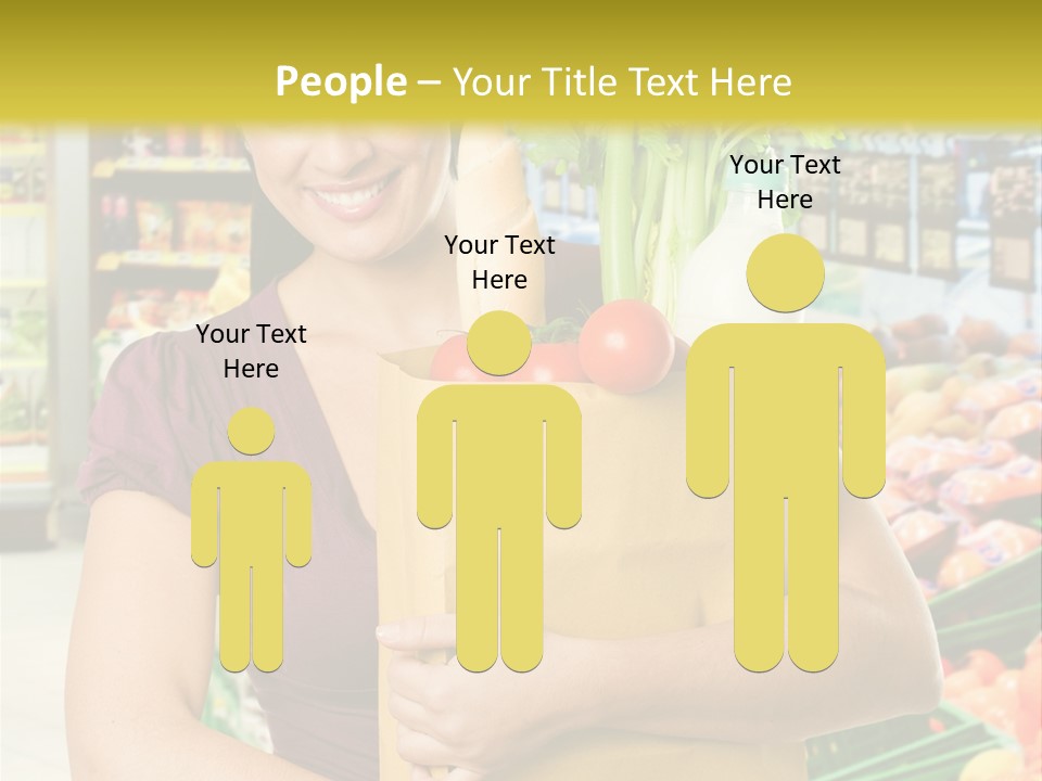 Holding Grocery Bags PowerPoint Template