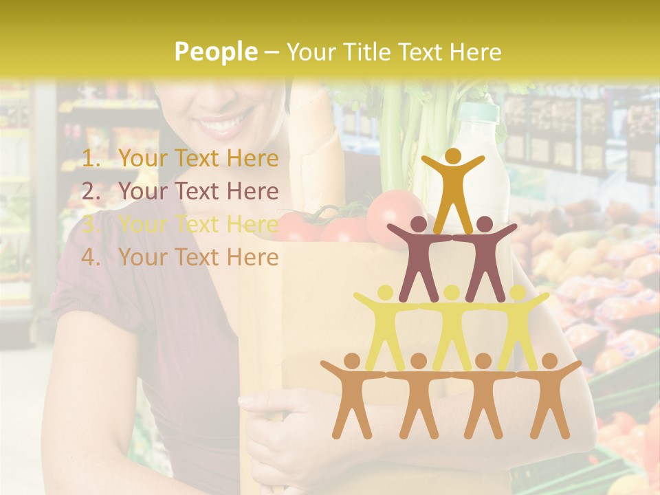 Holding Grocery Bags PowerPoint Template