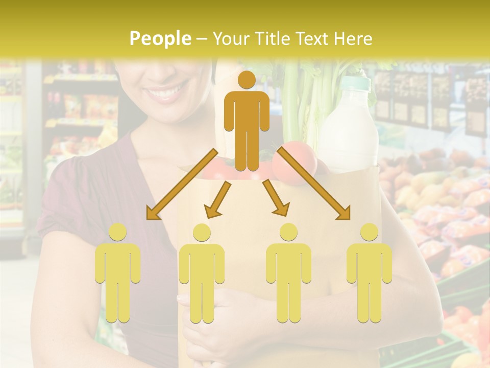 Holding Grocery Bags PowerPoint Template