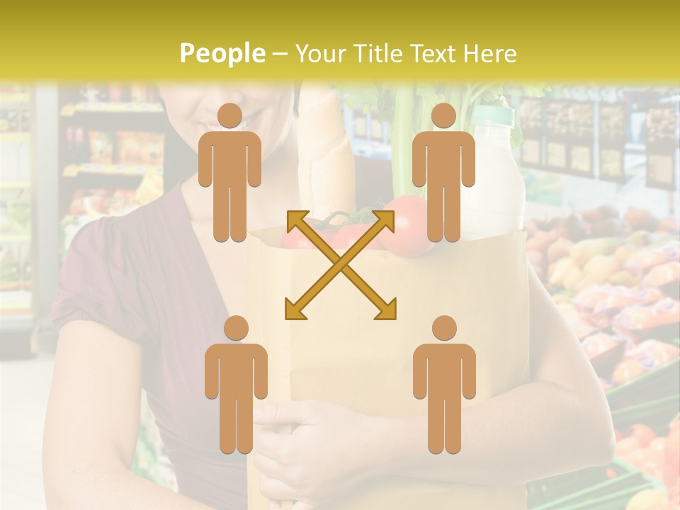 Holding Grocery Bags PowerPoint Template