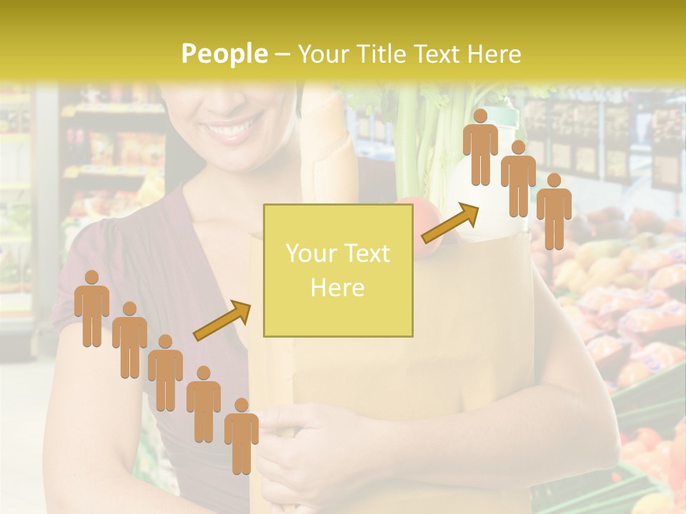 Holding Grocery Bags PowerPoint Template
