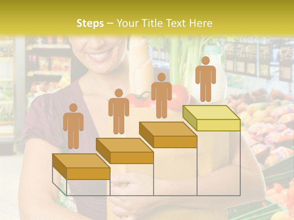 Holding Grocery Bags PowerPoint Template