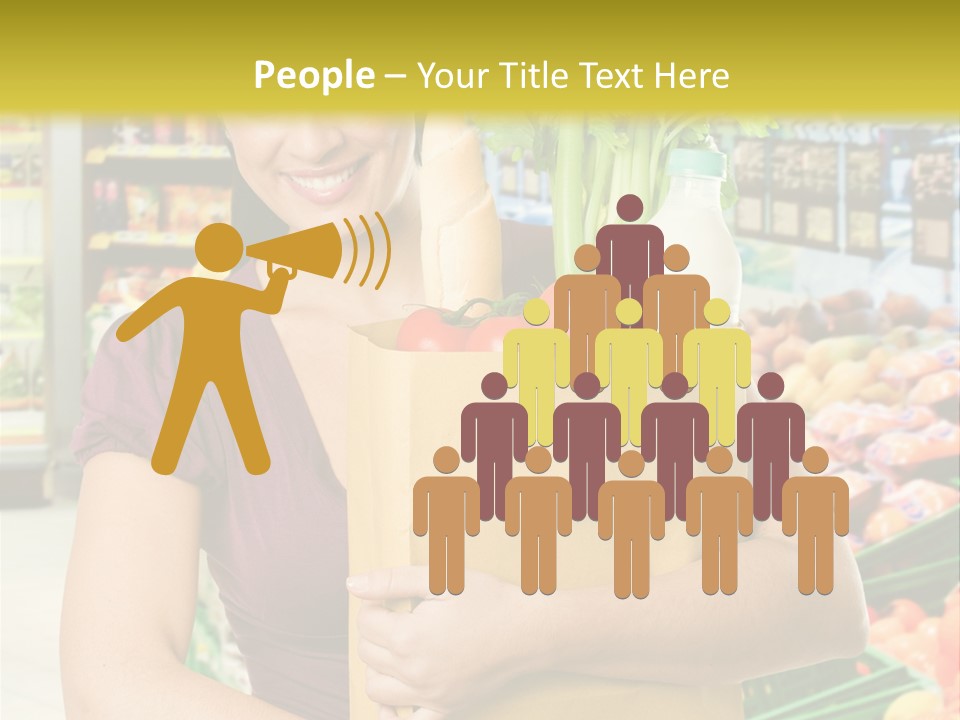 Holding Grocery Bags PowerPoint Template
