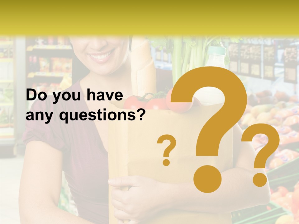 Holding Grocery Bags PowerPoint Template