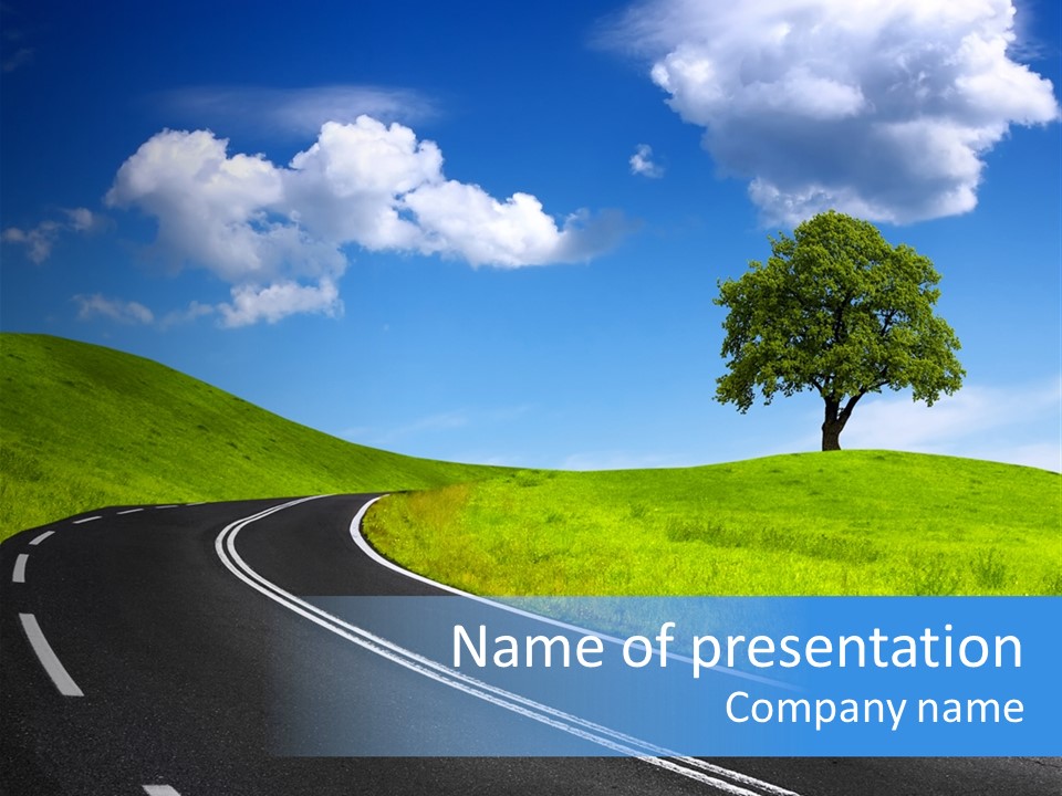 Tree In A Field PowerPoint Template