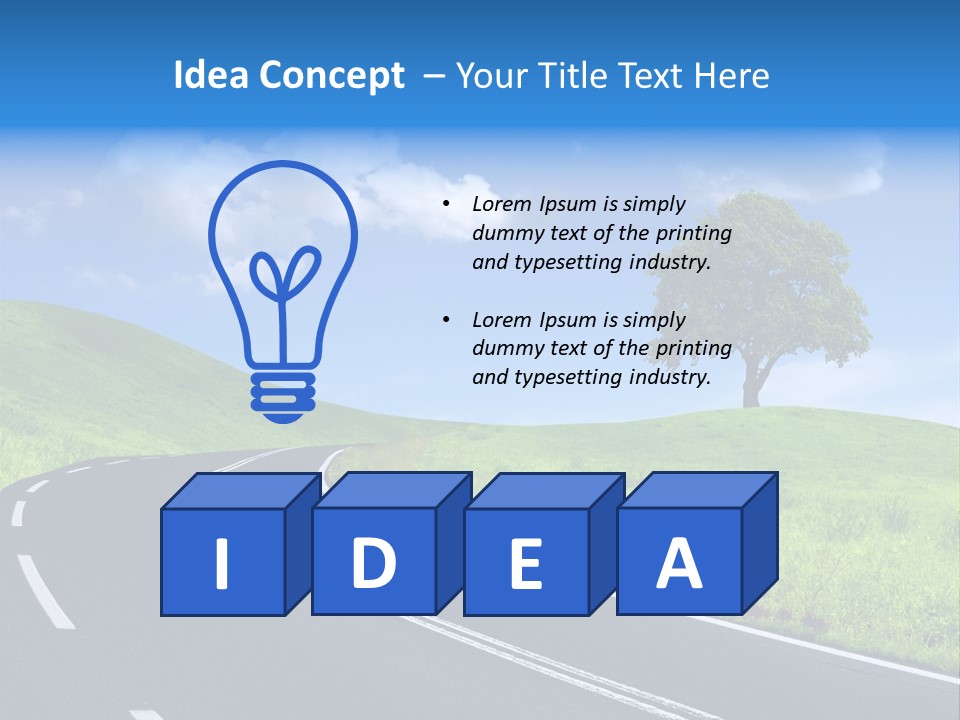 Tree In A Field PowerPoint Template