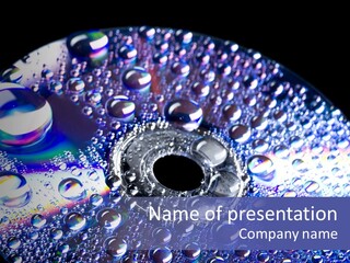 Cd Rom Disk Water PowerPoint Template