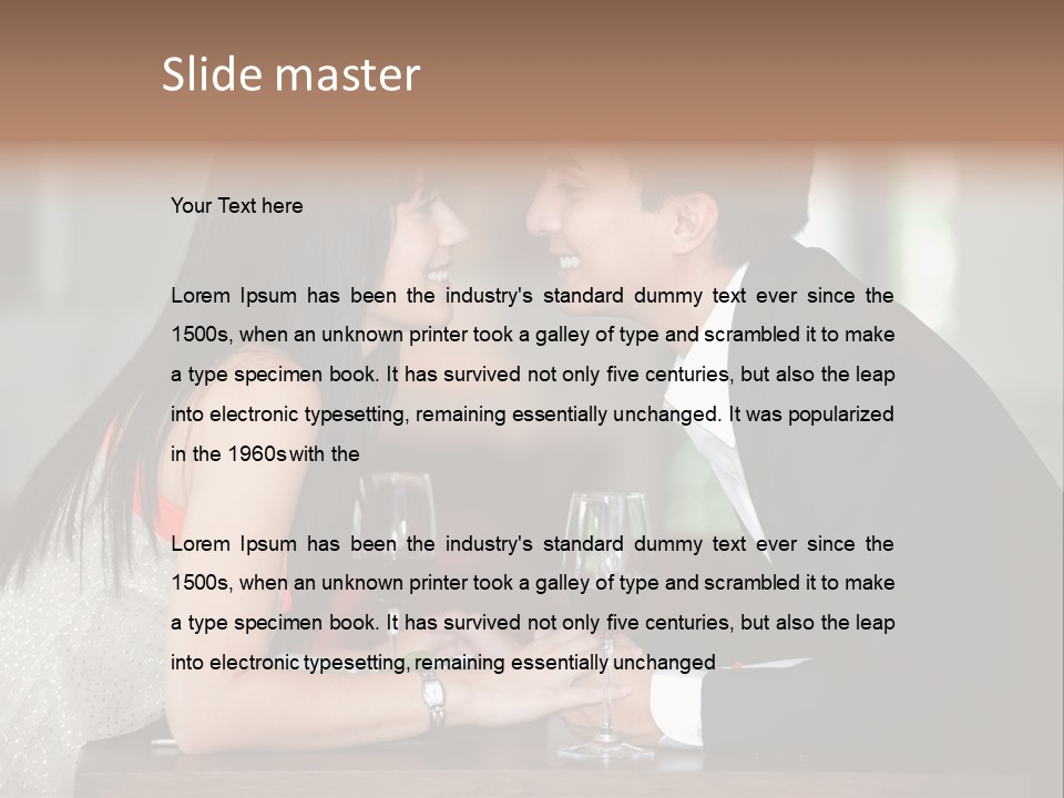 Holding Hands Over Dinner PowerPoint Template