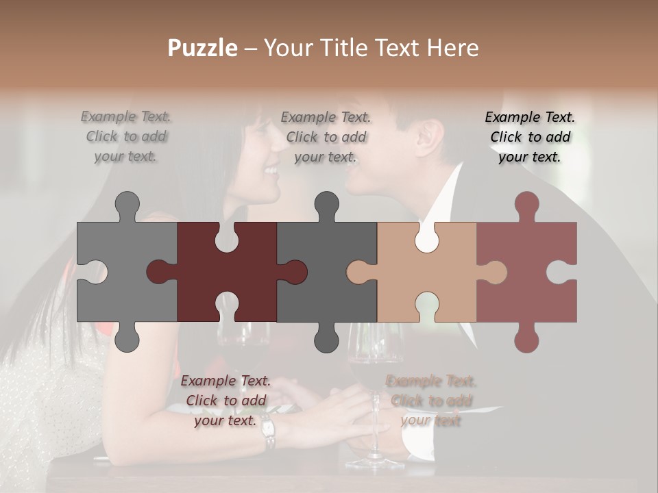 Holding Hands Over Dinner PowerPoint Template