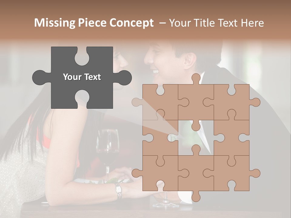 Holding Hands Over Dinner PowerPoint Template