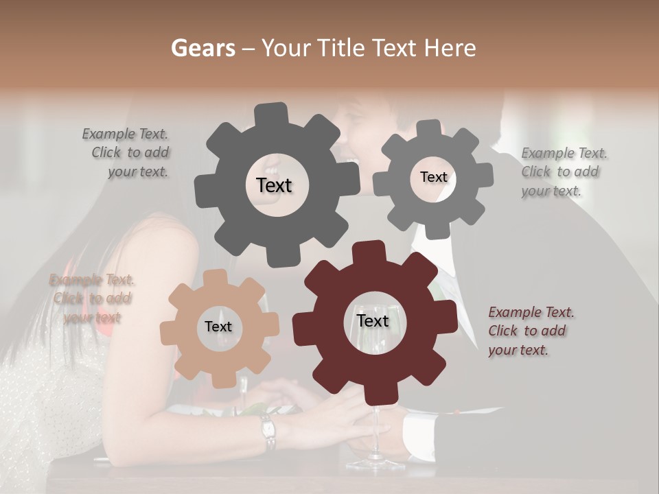 Holding Hands Over Dinner PowerPoint Template