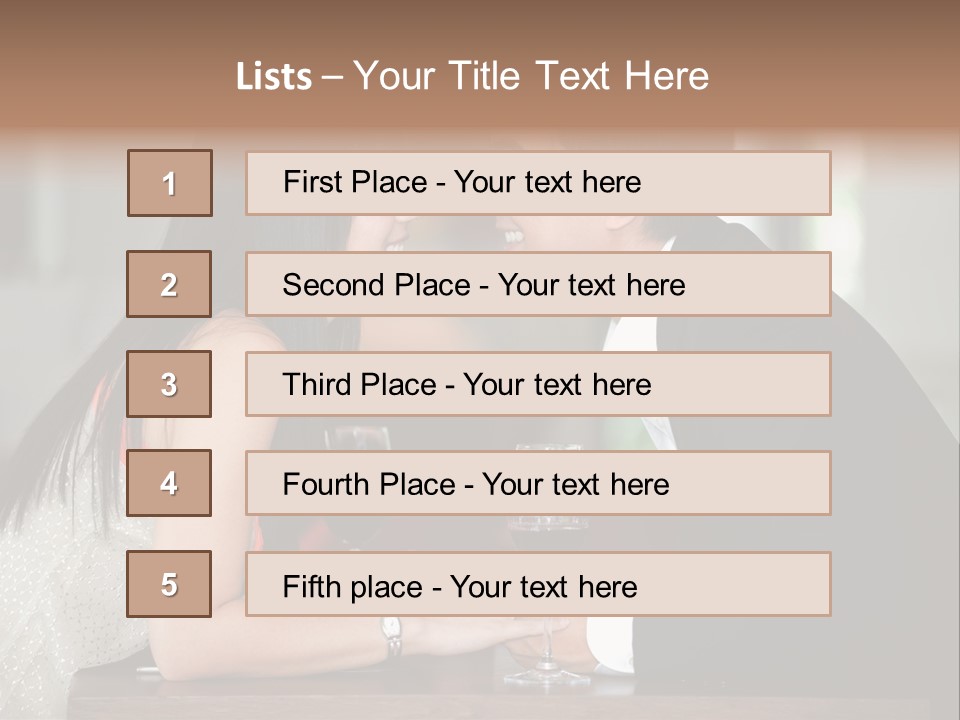 Holding Hands Over Dinner PowerPoint Template
