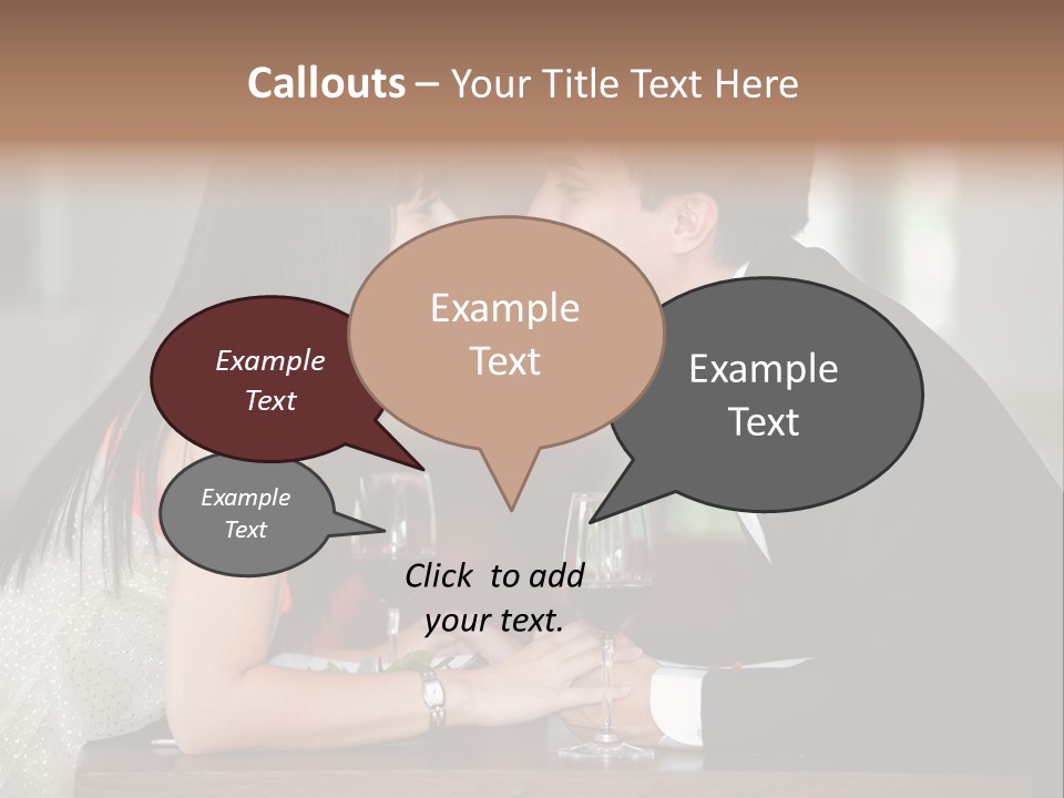 Holding Hands Over Dinner PowerPoint Template