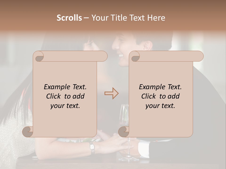 Holding Hands Over Dinner PowerPoint Template