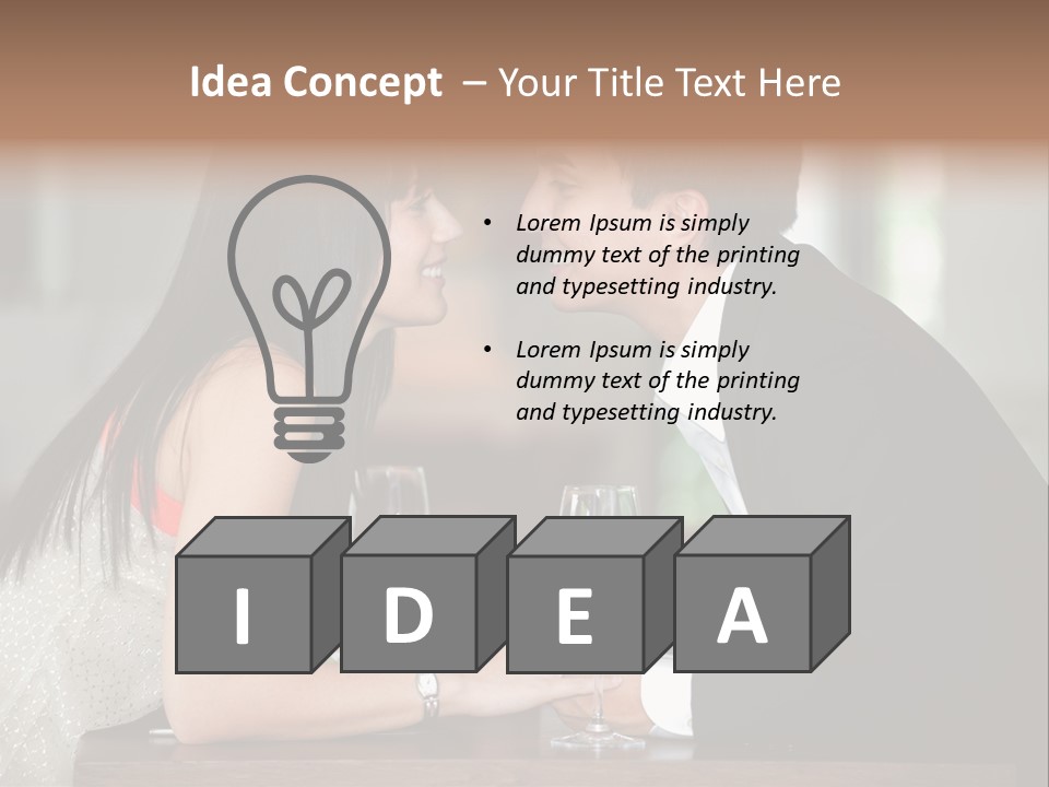 Holding Hands Over Dinner PowerPoint Template