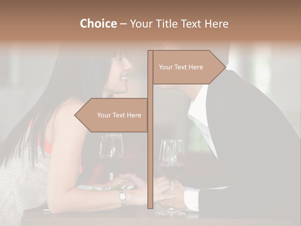 Holding Hands Over Dinner PowerPoint Template