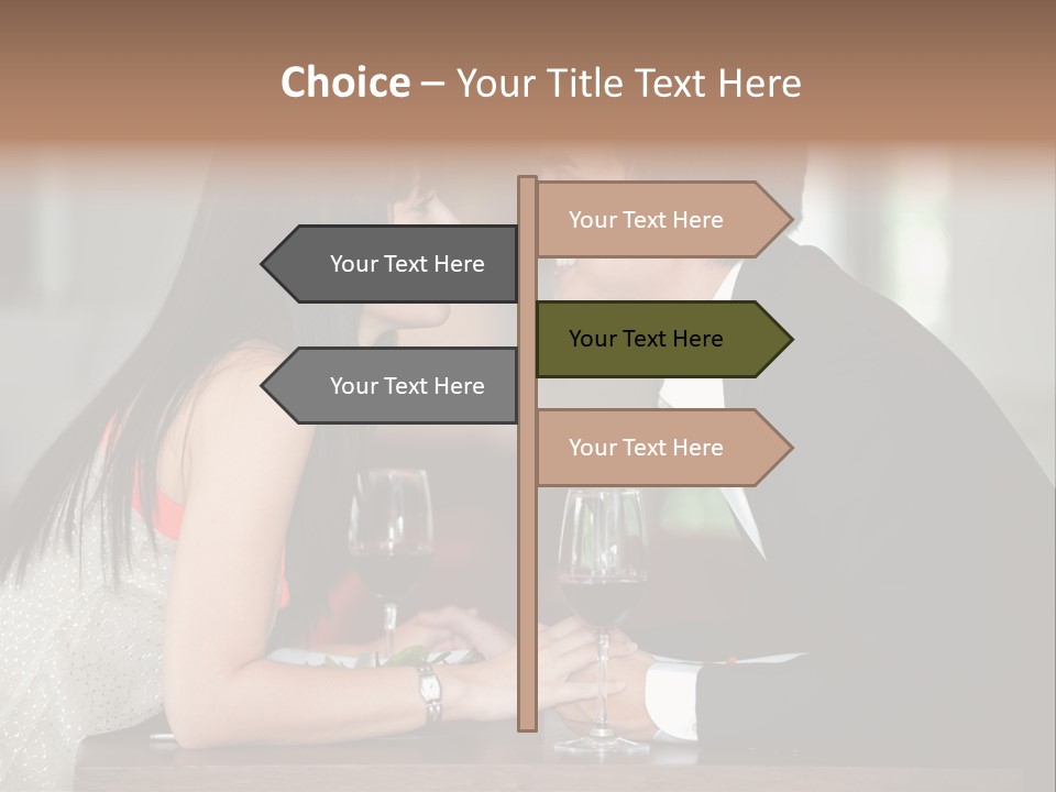 Holding Hands Over Dinner PowerPoint Template