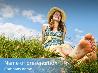 Barefoot Girl PowerPoint Template