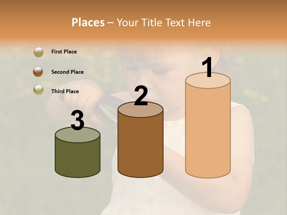 Magnifying Glass Child PowerPoint Template