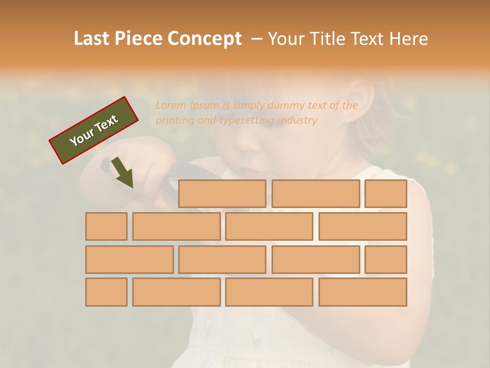 Magnifying Glass Child PowerPoint Template