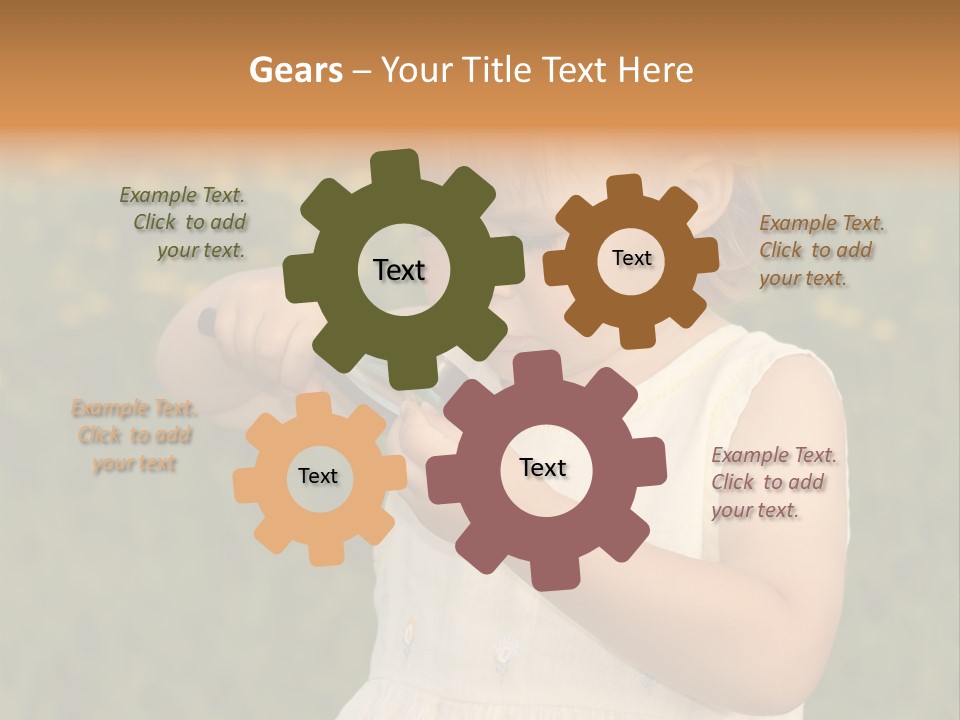 Magnifying Glass Child PowerPoint Template