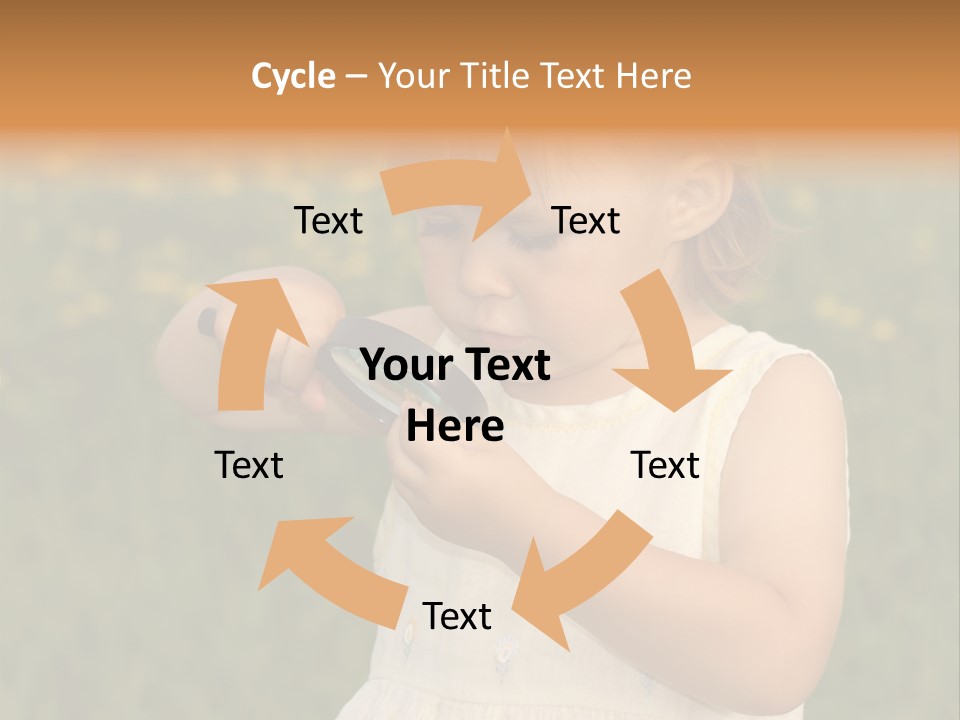 Magnifying Glass Child PowerPoint Template