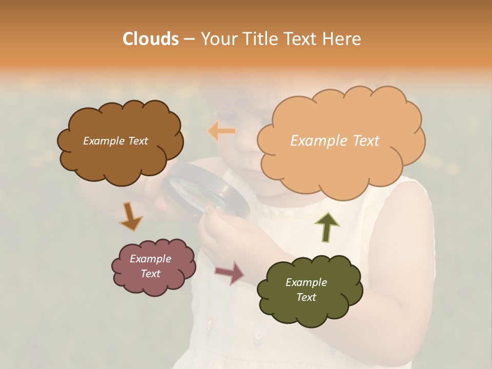 Magnifying Glass Child PowerPoint Template