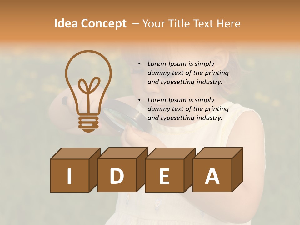 Magnifying Glass Child PowerPoint Template