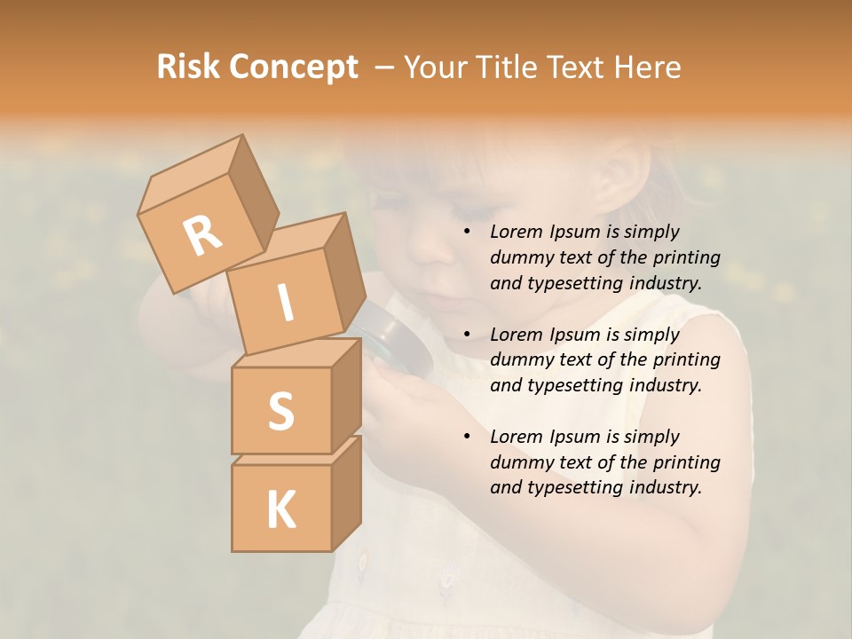 Magnifying Glass Child PowerPoint Template