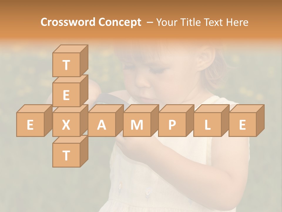 Magnifying Glass Child PowerPoint Template