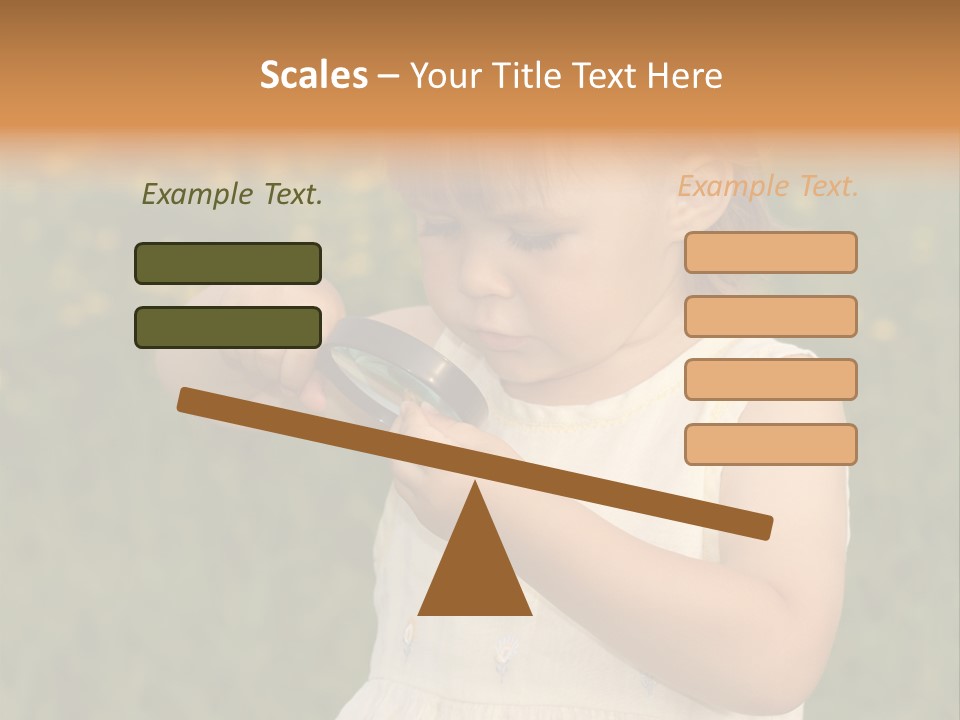 Magnifying Glass Child PowerPoint Template