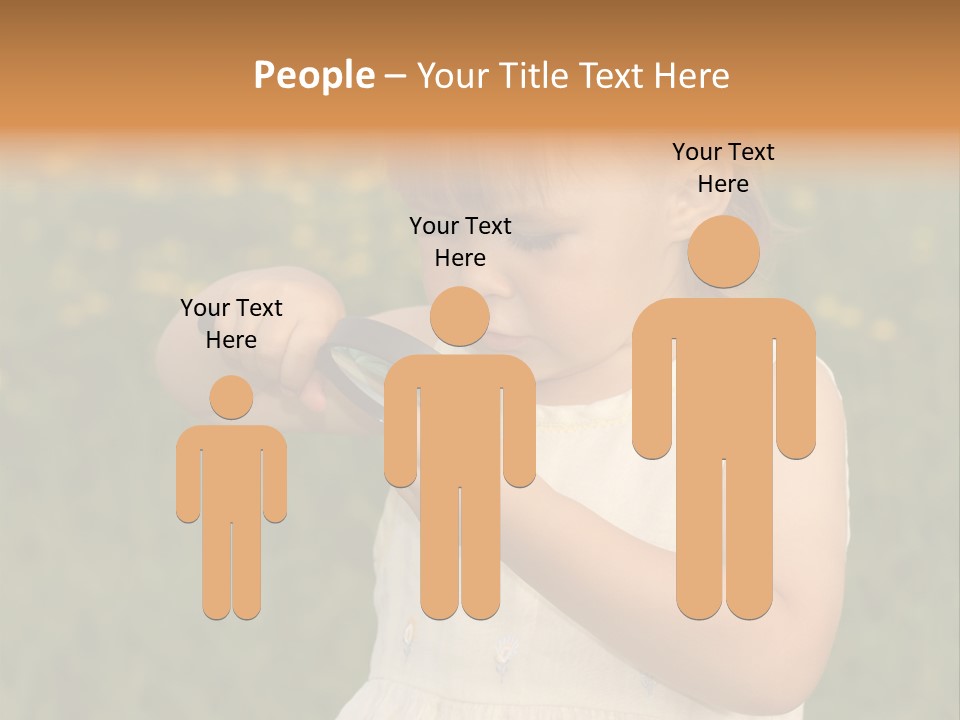 Magnifying Glass Child PowerPoint Template