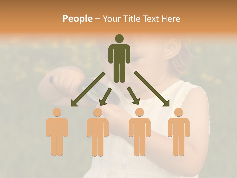 Magnifying Glass Child PowerPoint Template