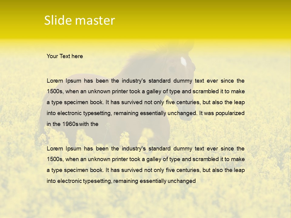 Horse In Flowers PowerPoint Template