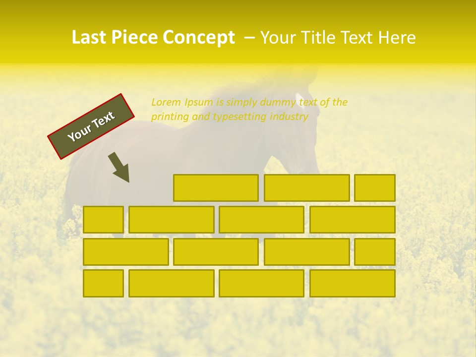 Horse In Flowers PowerPoint Template