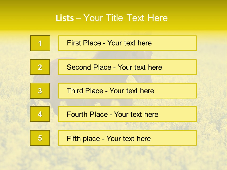Horse In Flowers PowerPoint Template